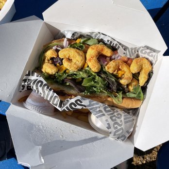 10x vegan - Vegan Fried Shrimp Po Boy Sandwich Delicious!! - Vegan Near Me - Pompano Beach, Florida