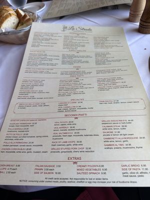 Menu photo 1 La Strada American Canyon, CA