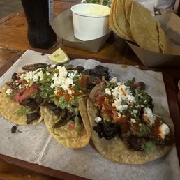 Vegetarian mushrooms tacos were fantastic, perfect bite!