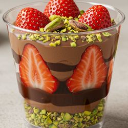 Dubai strawberry with crispy pistachio cream!