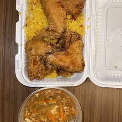 Best Food In Town Chinese Food - Chicken wing fried rice combo with hot and sour soup