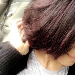 Burgundy to add dimension to my dark hair. Done by Maris Burgundy to add dimension to my dark hair. Done by Maris