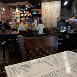 4 tables of people but I couldn't seem to get waited on after waiting 20 minutes.  Left!