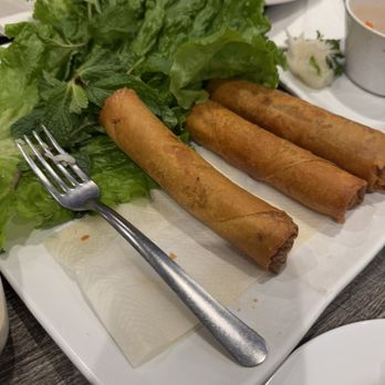 Pho 7 Cow - 3 of 6 Vegetarian Egg Roll or Vegetarian. Fork for size comparison - Vietnamese Near Me - National City, California