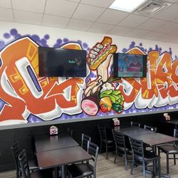 OG Subs - A cool mural inside the restaurant by Eddie Rivera @unknownknowitall.