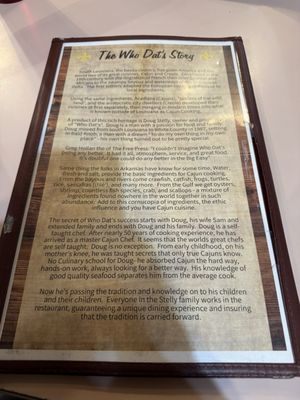 Menu photo 4 Who Dat's Cajun Restaurant Bald Knob, AR Menu photo 4 Who Dat's Cajun Restaurant Bald Knob, AR
