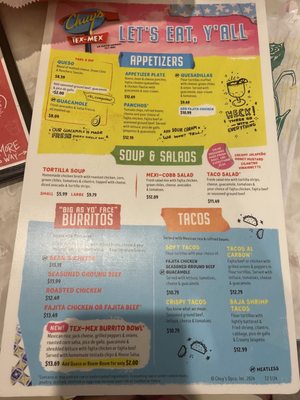 Menu photo 4 Chuy's Sugar Land, TX