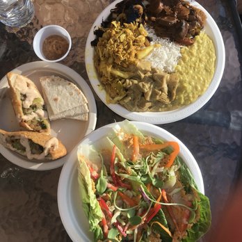Moab Kitchen - Lettuce wraps, samosas, and curry plate - Food Trucks Near Me - Moab, Utah