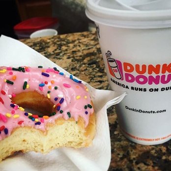 Dunkin' - Strawberry sprinkles donut and a coffee - Coffee & Tea Near Me - National City, California