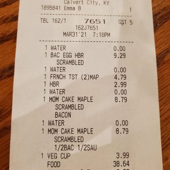 Cracker Barrel Old Country Store - Here's evidence for my review. The $4.79 is what the server put in for my French Toast. - Breakfast & Brunch Near Me - Calvert City, Kentucky