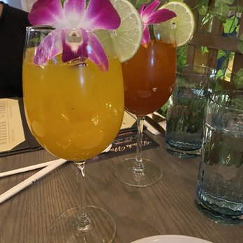 Hey Thai - Mango Mojito (front), Thai Tea Mojito (back) - Thai Near Me - New York, New York Hey Thai - Mango Mojito (front), Thai Tea Mojito (back) - Thai Near Me - New York, New York