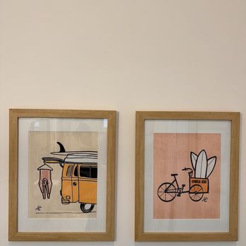 Surf Lodge - Bathroom art. - Hotels Near Me - Stinson Beach, California