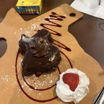 Ferah Tex Med Kitchen - Texas Shaped Chocolate Mousse Cake - Mediterranean Near Me - Southlake, Texas