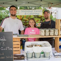 Monroe Farmers Market - Seasonal Catering in Milford, C brings prepared meals, artisanal iced tea blends, farm-fresh salads and other specialty foods to the market.