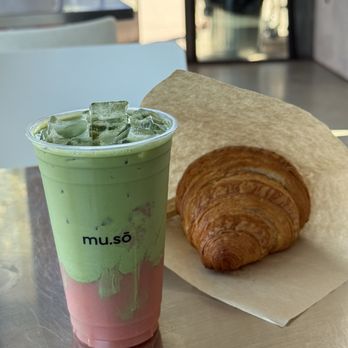 mu.sō coffee - Guava Matcha and vegan croissant - Breakfast & Brunch Near Me - Los Angeles, California mu.sō coffee - Guava Matcha and vegan croissant - Breakfast & Brunch Near Me - Los Angeles, California