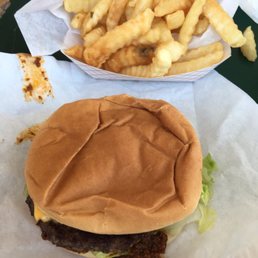 a hamburger and french fries a hamburger and french fries