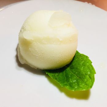 Le Crocodile Restaurant - Pear sorbet (complimentary amouse bouche) - French Near Me - Vancouver, British Columbia Le Crocodile Restaurant - Pear sorbet (complimentary amouse bouche) - French Near Me - Vancouver, British Columbia
