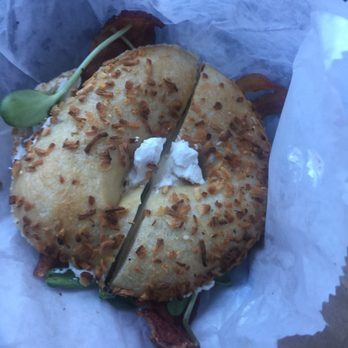 The Bagel Maker - My standard has developed... BBB (bagel, bacon, & bean sprouts) w/ smoked cream cheese. - Bakeries Near Me - Panama City, Florida The Bagel Maker - My standard has developed... BBB (bagel, bacon, & bean sprouts) w/ smoked cream cheese. - Bakeries Near Me - Panama City, Florida