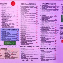 Ektorp Pizzeria - Meny från januari 2018.