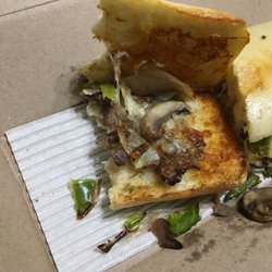Domino's Pizza - Philly Steak sandwich. Hard to imagine paying for extra meat got me this pathetic sandwich.