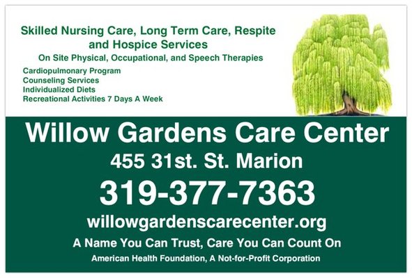 Willow Gardens Care Center, 455 31st St, Marion, IA, Hospices - MapQuest