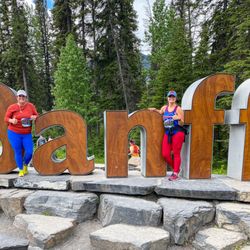 Banff Marathon - Ran right past the Banff sign and had to stop and grab a quick picture!