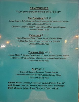 Menu photo 4 The Cosmic Kitchen Haleiwa, HI