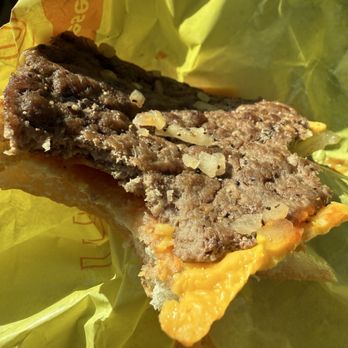 McDonald's - Wow there was so much salt on this burger and the microwave made it taste worst than I remember - Fast Food Near Me - Arcadia, California