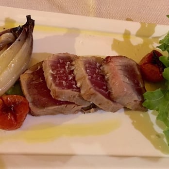Enoteca Pitti Gola e Cantina - Tonno Scottato us Crema Di Piselli e Cipollotto Arrosto (Seared Tuna Served Over a Cream of FreshPeas and Roasted Spring Onions) - Wine Bars Near Me - Florence, FI Enoteca Pitti Gola e Cantina - Tonno Scottato us Crema Di Piselli e Cipollotto Arrosto (Seared Tuna Served Over a Cream of FreshPeas and Roasted Spring Onions) - Wine Bars Near Me - Florence, FI