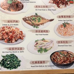 Menu with pictures on the wall Menu with pictures on the wall
