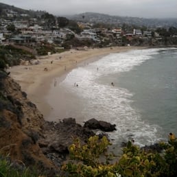 looking down at the beautifully secluded Crescent Bay Beach