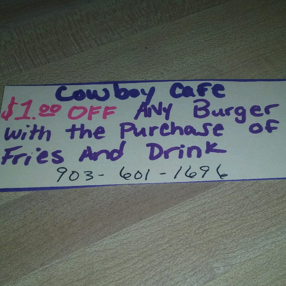 cowboy cafe - Take a picture,come in and show it. You get to use it - Cafes Near Me - Woodlawn, Texas cowboy cafe - Take a picture,come in and show it. You get to use it - Cafes Near Me - Woodlawn, Texas