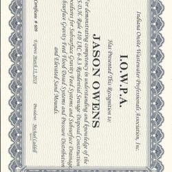 Owens Sewer Service - Professional Certificate