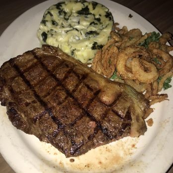Maury's Tiny Cove - New York strip, spinach and noodles - Steakhouses Near Me - Cincinnati, Ohio
