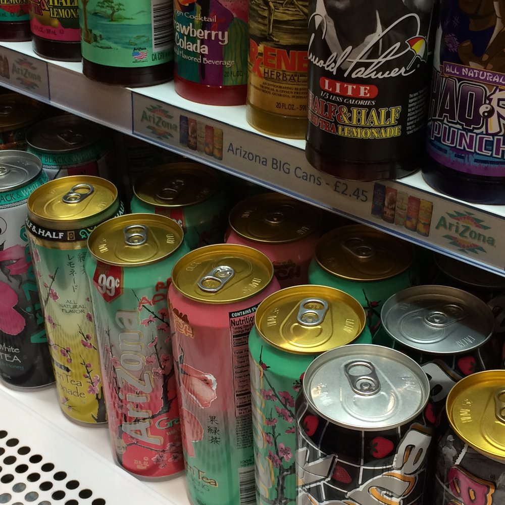 Gobstoppers - Note the 99¢ cans of Arizona going for £2.45! - Candy Stores Near Me - Birmingham, XWM
