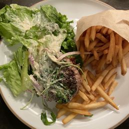 french fries and a salad french fries and a salad