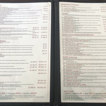Sunny Thai - Menu 12/2022 - Thai Near Me - Arlington, Texas Sunny Thai - Menu 12/2022 - Thai Near Me - Arlington, Texas