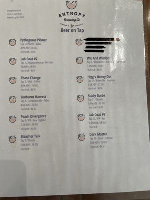 Menu photo 6 Entropy Brewing Miamisburg, OH