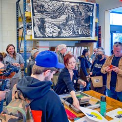 It was fun to see artists at work  at the grand opening