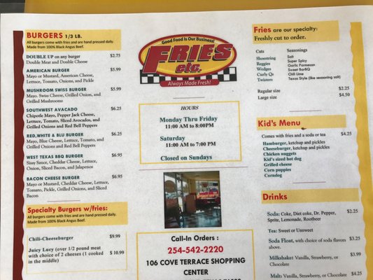 Menu photo 2 Fries Etc Copperas Cove, TX