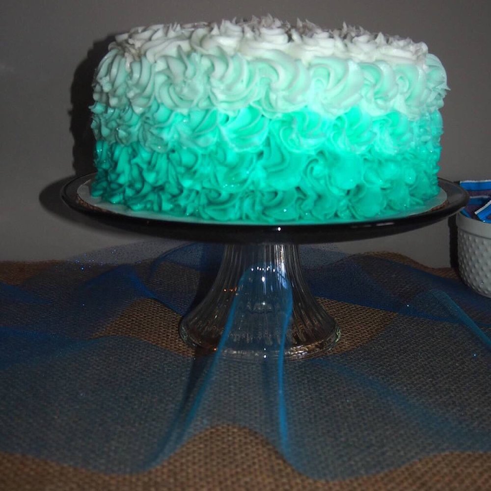 Janet's Cakes & Catering - Blue/green ombré - Bakeries Near Me - Bloomington, Illinois