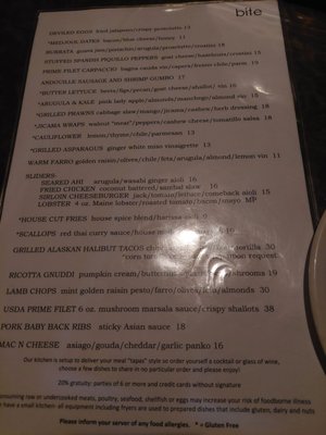 Menu photo 7 Bite American Tapas Incline Village, NV
