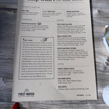 First Watch - Menu - Breakfast & Brunch Near Me - Dania Beach, Florida First Watch - Menu - Breakfast & Brunch Near Me - Dania Beach, Florida