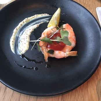 Halifax - My favorite app- poached shrimp. 3 shrimp but they're wonderful along with nice sauces and a great presentation. - Seafood Near Me - Hoboken, New Jersey