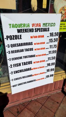 Menu photo 3 Taqueria Viva México Alameda, CA