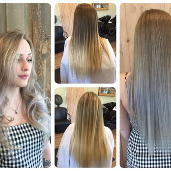 Camelion Salon - From long roots ,dark hair, to blonde and gray Bayalage - Waxing Near Me - Middletown, Connecticut