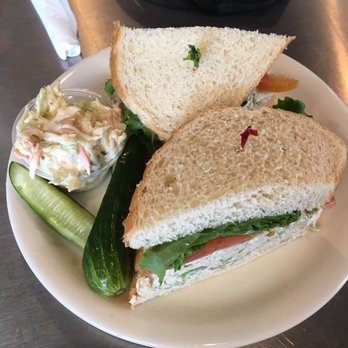 Scott's Generations Restaurant & Delicatessen - Chicken Salad Sandwich on White. Came with slaw and three pickles spears. The sandwich portion was enough to feed all of Manhattan! - Delis Near Me - Phoenix, Arizona Scott's Generations Restaurant & Delicatessen - Chicken Salad Sandwich on White. Came with slaw and three pickles spears. The sandwich portion was enough to feed all of Manhattan! - Delis Near Me - Phoenix, Arizona