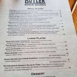 Butler Brew Works - Menu for the soft opening