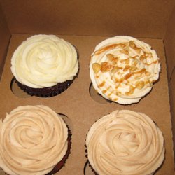 Sublime Cupcakes - Bottom:  pumpkin harvest top:  red velvet, apple pie