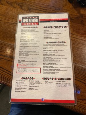Menu photo 4 North Rig Grill Denison, TX